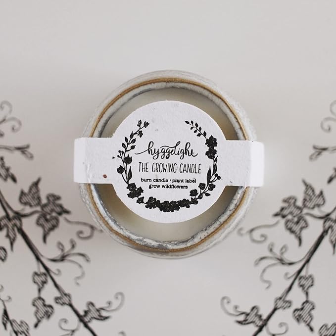 Hyggelight - The Growing Candle, Mint & Eucalyptus Scented, 10oz Ceramic Pot, Aromatherapy Candles, 100% Soy, Greta