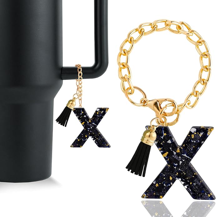 Letter Charm Accessories for Stanley Cup 1 PCS Cute Initial Keychain Handle Charm for Stanley Tumbler for Women