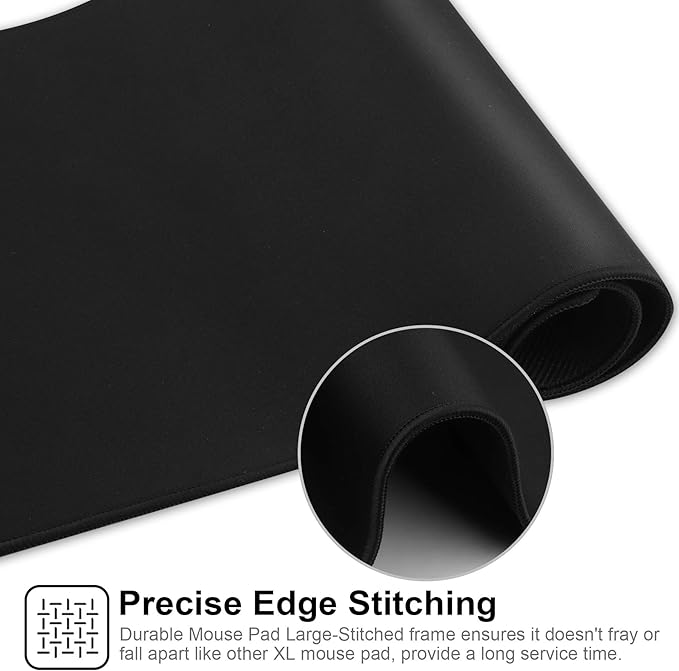 Large Gaming Mouse Pad with Stitched Edges,[27.5x11.8In] Extended Mouse Pad with Non-Slip Natural Rubber Base for Gamer/Desktop/Office/Home (70x30 Blackus)
