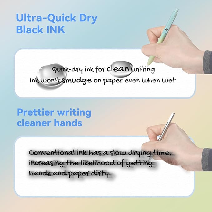 Gel Pens, 5Pcs 0.7mm Fine Point Black Ink Pens With Smooth Wirting,Office Desk Accessories,Quick Dry Pens For Journaling,Ballpoint for School Supplies, Gift for Women Men Student(Gradient)