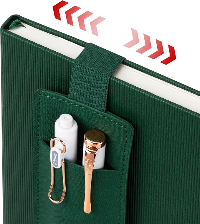 Lined Journal Notebook for Work, A5 Leather Notebook with Pen Sleeve, 100GSM/160 Pages Thick Paper, Daily Journals for Writing, School, Note Taking, Business, Travel, College Ruled