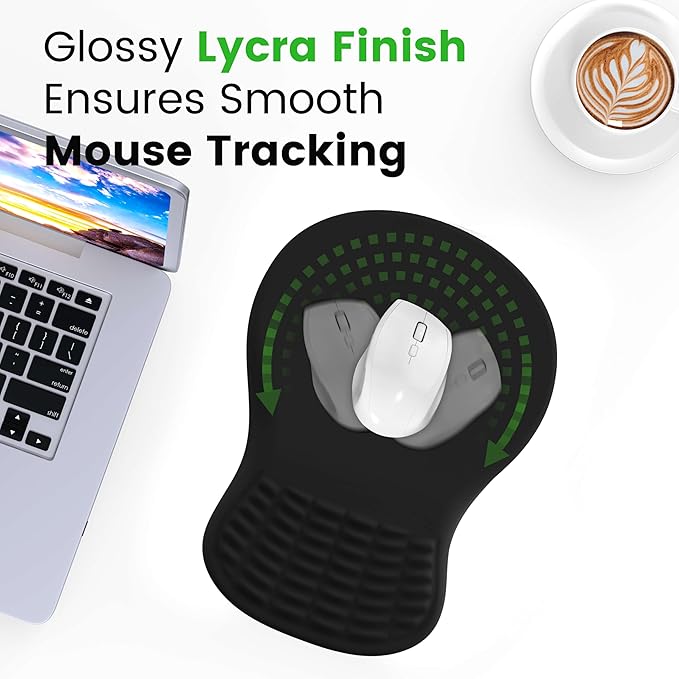 MEKASS Ergonomic Mouse Pad with Wrist Rest, Memory Foam Mousepad for Carpal Tunnel Pain Relief, Desk Computer Wrist Support Mouse Pad with Non-Slip PU Base for Office Home (Beach)