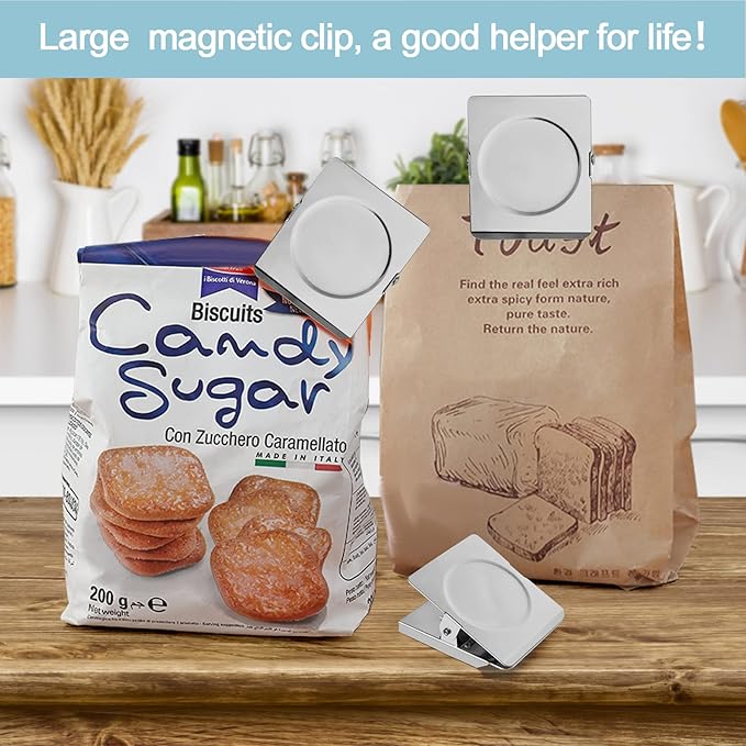 FINDMAG 4 Pack Clip Magnets 2.2 Inch Extra Large Magnetic Clips Heavy Duty, Office Magnet Clips, Whiteboard Magnet Clips, Clip Magnets for Home, Office, Whiteboard, Kitchen etc.