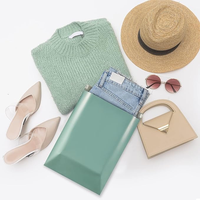 Metronic Poly Mailers 12X15.5 500Pack, Strong Adhesive Shipping Envelopes for Clothing, Waterproof Shipping Bags for Small Businesses, Flexible Mailers Poly Bags, Grayed Jade Green