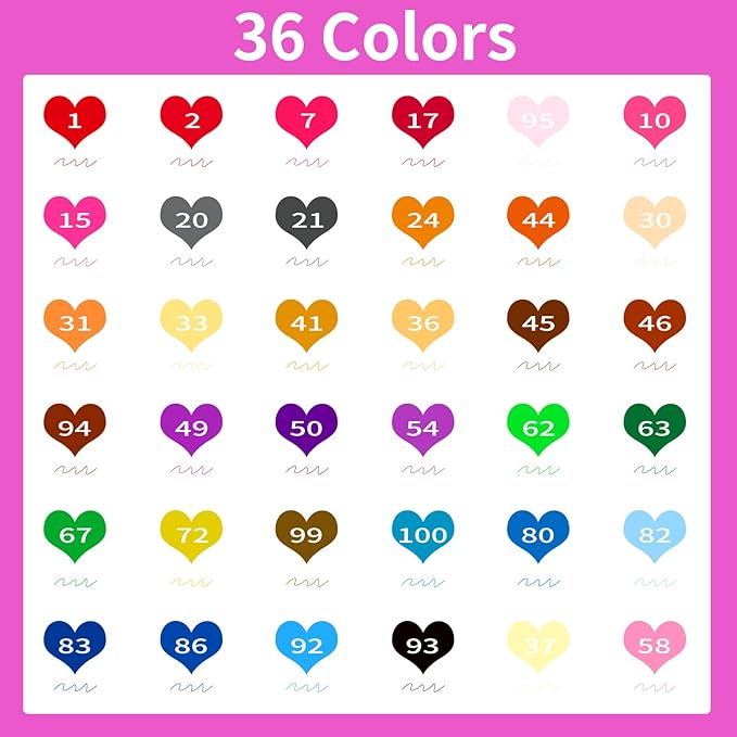 Soucolor Art Brush Markers Pens for Adult Coloring Books, 36 Colors Numbered Dual Tip (Brush and Fine Point) Marker Pen for Kids Note taking Planner Hand Lettering Calligraphy Drawing Journaling