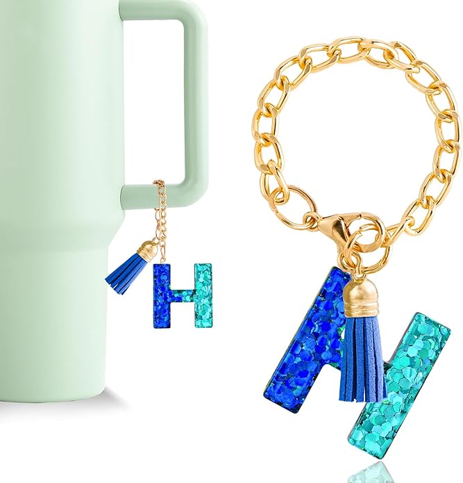 Letter Charm Accessories for Stanley Cup 1 PCS Cute Initial Keychain Handle Charm for Stanley Tumbler for Women
