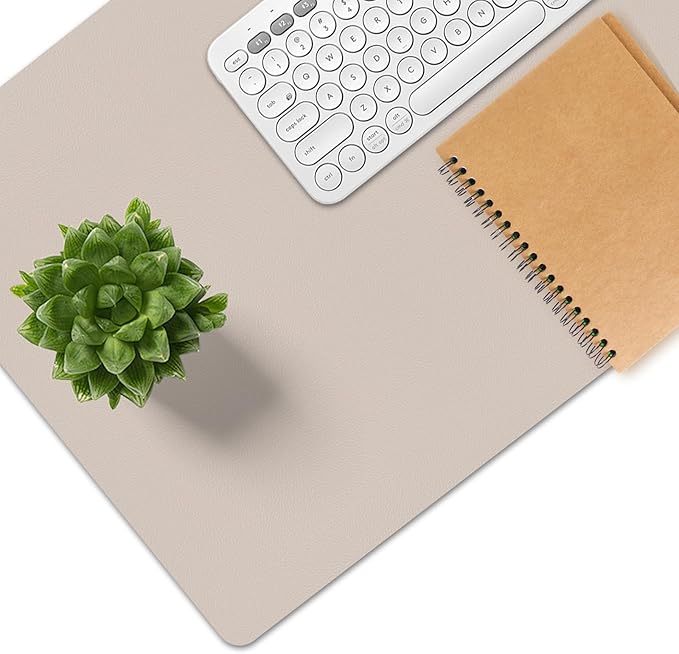 Mouse Pad and Keyboard Wrist Rest, Large Keyboard and Mouse Pad Set, Ergonomic Mousepad with Wrist Rest, Non-Slip Desk Mat Protector for Office, Home (31.5×15.7 Inches, Cream Powder)