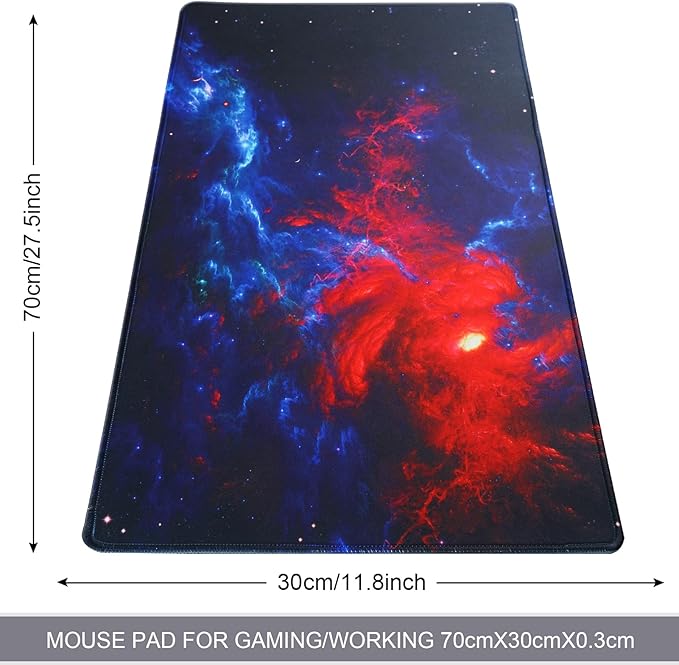 Large Gaming Mouse Pad with Stitched Edges,[27.5x11.8In] Extended Mouse Pad with Non-Slip Natural Rubber Base for Gamer/Desktop/Office/Home (70x30 Anying)