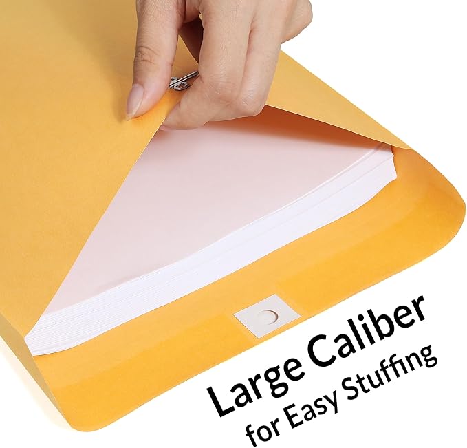 SUNEE Envelops, 10"x13" Brown Kraft Envelopes with Clasp Closure, 28-lb Paper Mailing Envelopes, 20 Count, Great for Filing, Storing or Mailing Documents