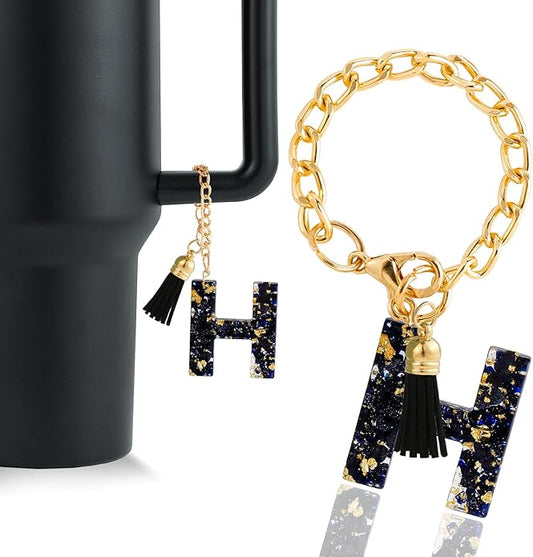 Letter Charm Accessories for Stanley Cup 1 PCS Cute Initial Keychain Handle Charm for Stanley Tumbler for Women