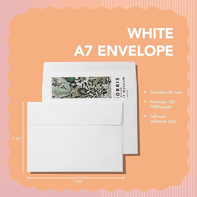 Pack It Chic - A7 White Envelopes 5” X 7” (250 Count) Self Seal Envelopes for Wedding Invitations, Save the Date Cards, Graduation, Baby Shower, Photos, Greeting Cards, Mailings - 5 1/4" X 7 1/4"