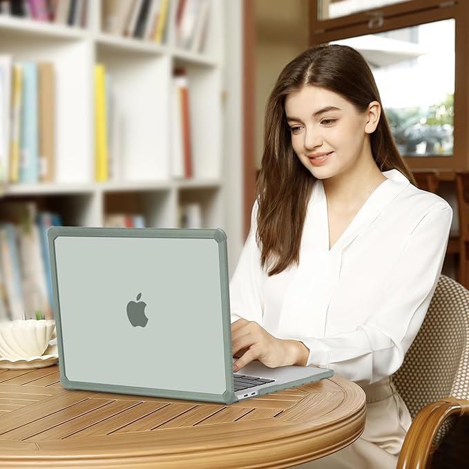 MOSISO Compatible with MacBook Pro 13 inch Case M2 2025-2016 A2338 M1 A2251 A2289 A2159 A1989 A1708 A1706, Anti-Cracking Heavy Duty Plastic TPU Bumper Hard Case&Keyboard Skin&Screen Film,Emerald Green