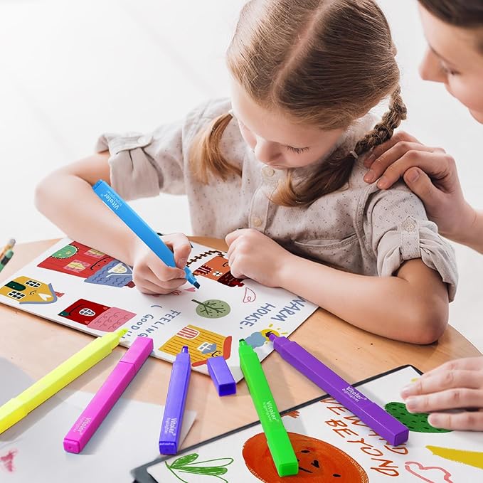 Aesthetic Highlighters,10 pcs, Chisel Tip, Vibrant Colors,Pastel Highlighters Assorted Colors, Bulk Highlighte for Bible Journaling Planner Notes School Supplies