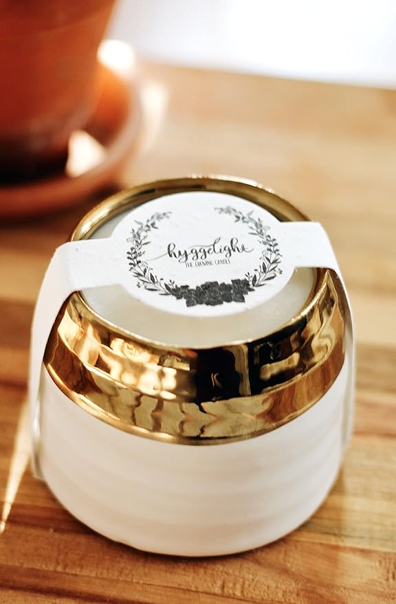 Hyggelight - The Growing Candle, Sandalwood & Vanilla Scented, 10oz Ceramic Pot, Aromatherapy Candles for Home, 100% Soy, Clara