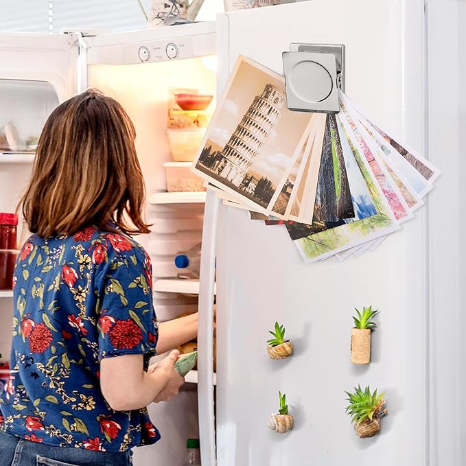 FINDMAG 8 Pack Clip Magnets Extra Large Magnetic Clips, Fridge Magnet Clips, Clip Magnets Great for Home, Office, Whiteboard, Kitchen, Classroom - 2.2 Inch (Silver)