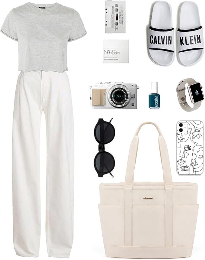 LOVEVOOK Tote Bag for Women，Lightweight Work Bag for Teacher, 15.6 Inch Laptop Bag，Large Shoulder Bag