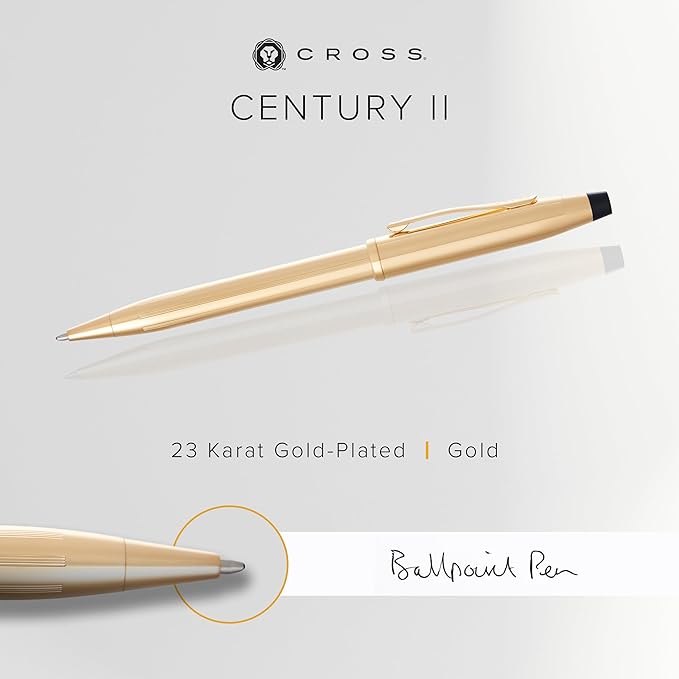 Cross Century II Refillable Ballpoint Pen Presented in a Luxury Gift Box - Medium Point, Black Ink, Gold