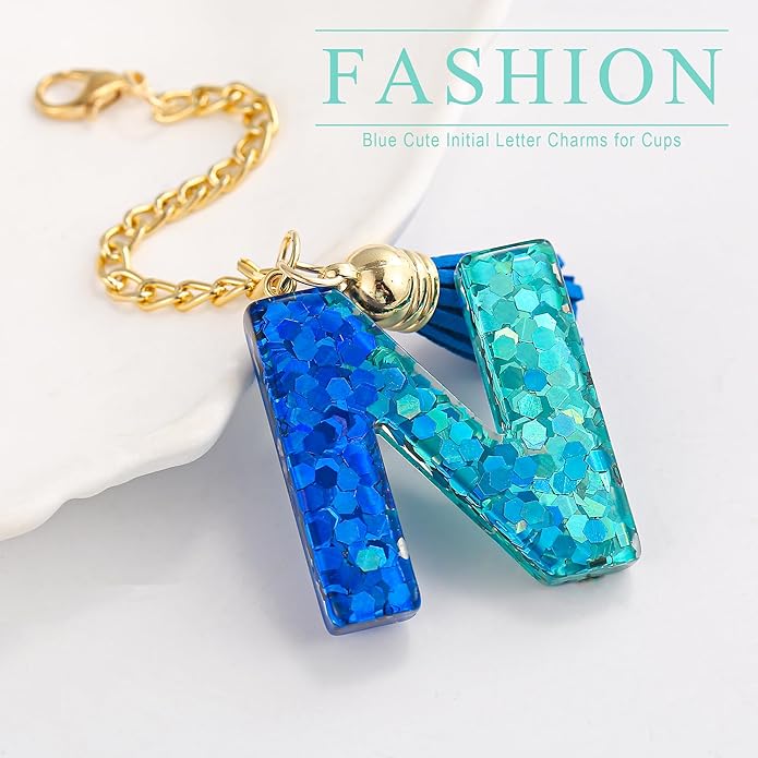 Letter Charm Accessories for Stanley Cup 1 PCS Cute Initial Keychain Handle Charm for Stanley Tumbler for Women