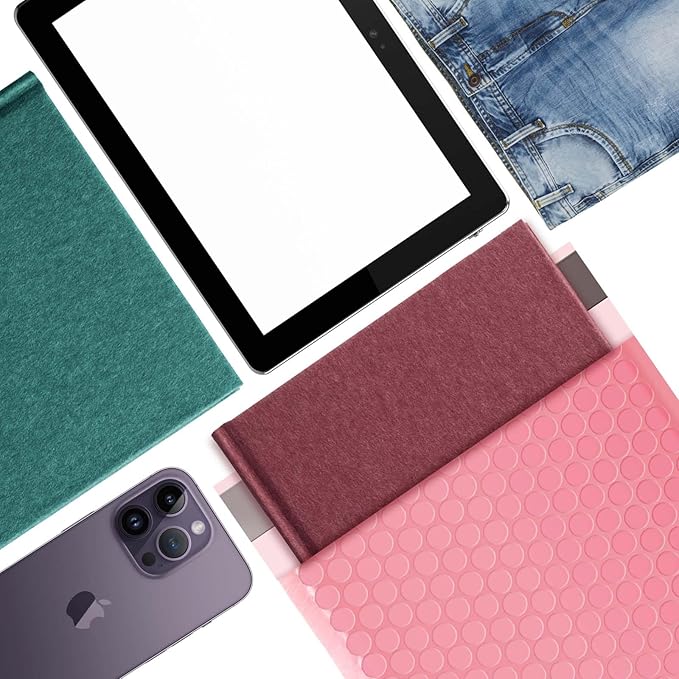 packbabol Bubble Mailers, 8.5x11 Inch Poly Padded Bubble Mailers Pack of 50 Bubble Envelopes Opaque Self Seal Adhesive Waterproof Bags for Shipping and Packaging (Pink)