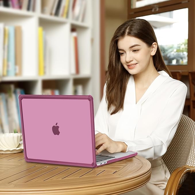 MOSISO Compatible with MacBook Pro 13 inch Case M2 2025-2016 A2338 M1 A2251 A2289 A2159 A1989 A1708 A1706, Anti-Cracking Heavy Duty Plastic TPU Bumper Hard Case&Keyboard Skin&Screen Film, Wine Red