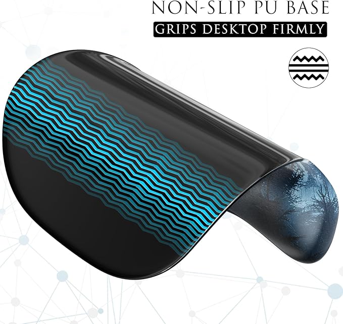 MROCO Ergonomic Mouse Pad with Gel Wrist Rest, Comfortable Mousepad with Smooth Wrist Support Surface and Non-Slip PU Base for Pain Relief, Computer, Laptop, Office & Home, 9.4 x 8.1 in, Cloud Forest