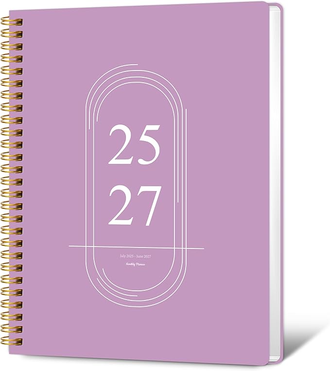 Monthly Planner 2025-2027 - 2 Year Monthly Planner Calendar 2025-2027, July 2025 - June 2027, 7.3" * 9.5", 24 Months Calendar Planner with Waterproof Cover＆Spiral Bound, for Office, School Home Planning - Purple