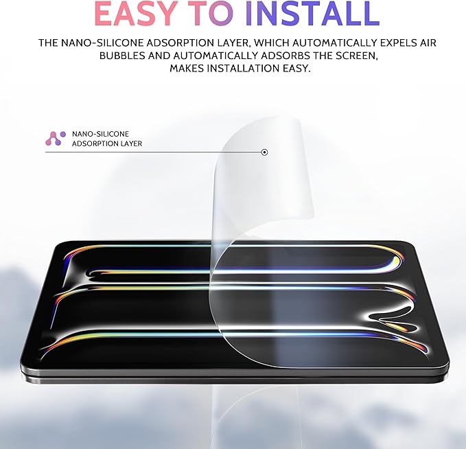 2 Pack Like Paper Screen Protector for iPad Pro 13 Inch M4/M5 [2024/2025 7th/8th Gen], Matte Anti Glare PET Film/Blue Light Filter Eye Protection Cover/Drawing & Writing Feel Like on Paper