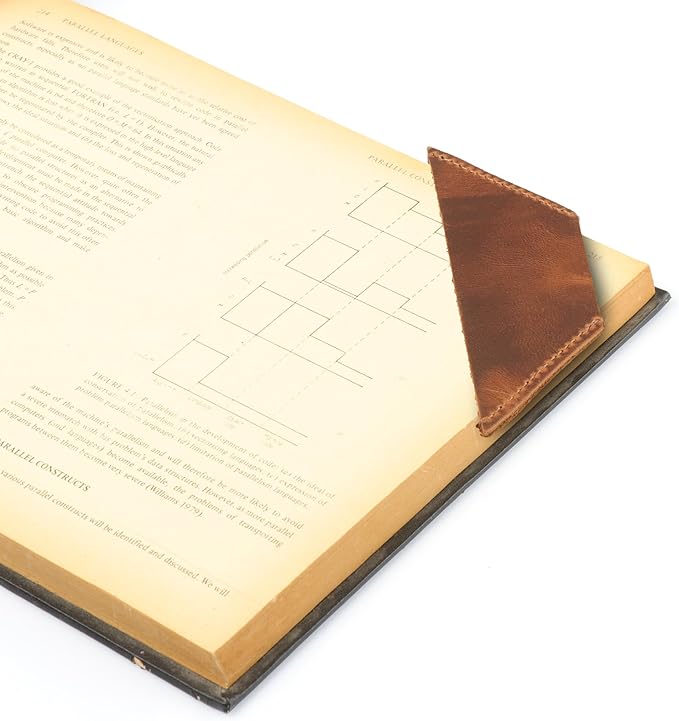 Londo Genuine Leather Handmade Bookmark (Set of 2) (Triangle, Camel)