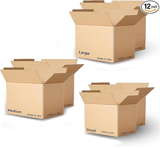 12 Pack Sturdy Cardboard Moving Boxes 27x15x9 – Durable Shipping, Packing, and Medium Storage Boxes for Long-Distance Moves – Versatile Moving Supplies for Packing and Shipping Needs