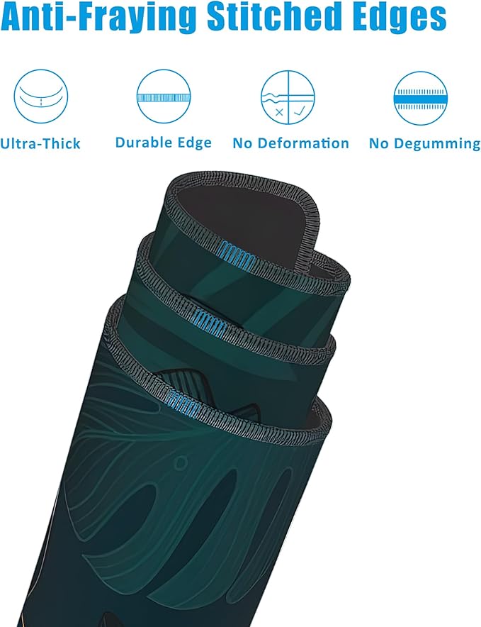 Luxury Green Summer Desk Mat,Large Gaming Mouse Pad,Non-Slip Rubber Base Desk Pad with Stitched Edges for Desk Office Home Decor 35.4X15.7 Inch