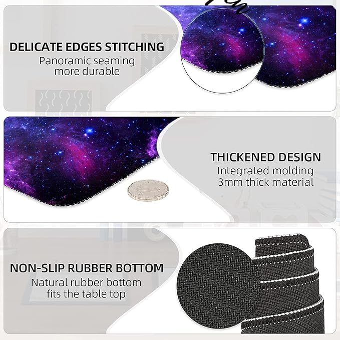 LATEEFAH Mouse Pad with Wrist Rest, Desk Mat + Keyboard Wrist Rest Set, Desk Pad for Keyboard and Mouse, 4-in-1 Large Mouse Pad with Wrist Support for Office, Home