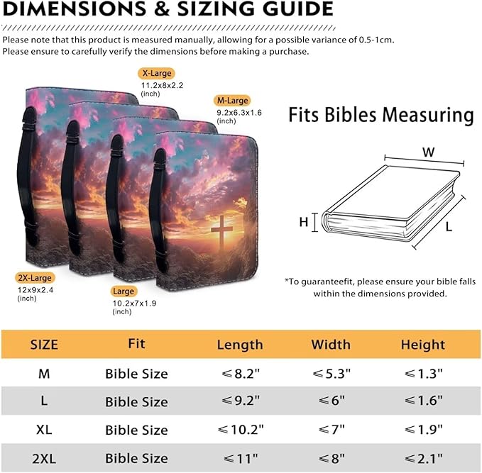 Lotusorchid Bible Book Cover for Women, Cross Print Bible Cover Case Sturdy Zippered Bible Carrying Case with Handle Pocket Portable Bible Bag for Bible Study, Pink, 2XL