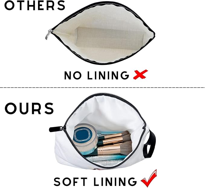 Monogram Cosmetic Bag With Mirror, Womens Birthday Gift, Small Makeup Bag for Purse, Unique Sister Gift, Initial Makeup Bag