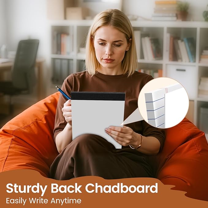 Legal Pads 8.5 X11.75, Narrow Ruled Notepads, 24 Pack, 30 Sheet/Pad, White Legal Pads, Tear Off Notepad, Perforated Writing Pad, Notebook Paper College Ruled, Notepads for Office Home School, Notepad