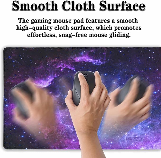 Mouse Pad Computer Desk Accessories Office Pad, Big Mouse Pads Desktop Mat, XXL Mouse Pad Gaming Non-Slip Rubber Base Waterproof with Stitched Edges, 35.4" X 15.7" for Work/Game/Office/Home