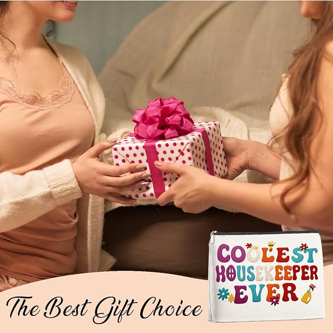 NGAEAK Coolest Housekeeper Ever Cosmetic Bag Housekeeper Gifts Zipper Makeup Pouch Small Makeup Bag