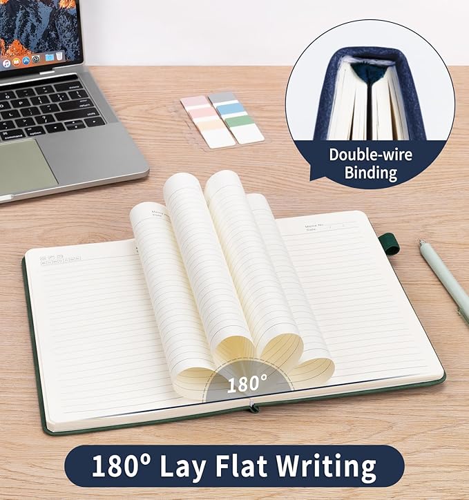 Lined Journal Notebook for Women Men, A5 Hardcover Leather Journals for Writing, 200 Pages Thick Paper, Daily Journal Notebook for Work, School, Note Taking, Business, Travel, College Ruled