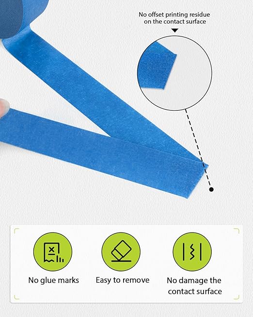 Lzerking Painters Tape 16 Rolls (Total 960 Yards) 0.94 Inch x 60 Yards Masking Tape Blue Paint Tape for Walls, Wood, Glass No Residue, Easy Tear