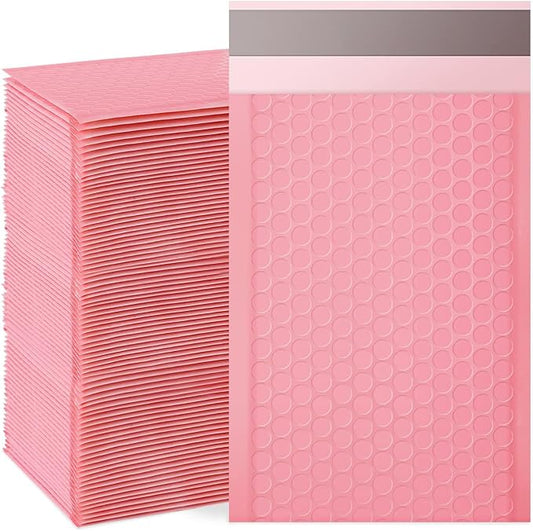 packbabol Bubble Mailers, 4x7 Inch Padded Bubble Mailers Pack of 100 Bubble Envelopes Opaque Self Seal Adhesive Waterproof Bags for Shipping and Packaging (Pink, 4x7-100)