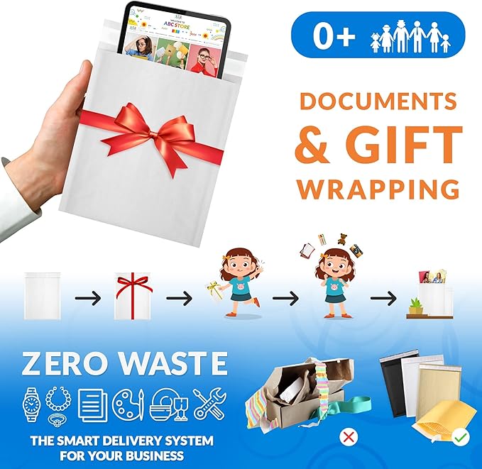 ABC PACK & SUPPLY White Kraft Bubble Mailer Envelopes, 9.5 x 13 Inches. 200 Pack Mail Padded Envelopes Self Seal. Kraft Bubble Mailers. Tear-Resistant Mailing Envelope Padded. Sturdy Paper Mailer