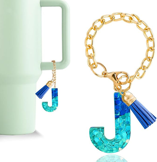 Letter Charm Accessories for Stanley Cup 1 PCS Cute Initial Keychain Handle Charm for Stanley Tumbler for Women