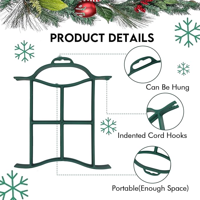 Set of 6 Rope Winder, Strong & Hangable Light & Cord Wind Up Christmas Light Storage for Organizing Christmas Lights & Electric Cords, Each Holds Up to 98 ft (Red, 7inch x 8inch)