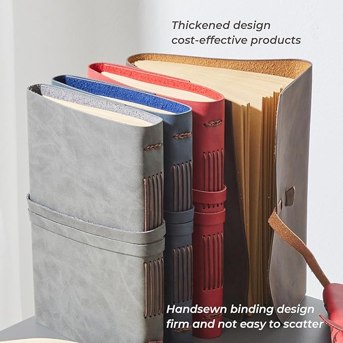 Leather Journal for Women - Genuine Leather Journals for Writing 5x7.1 Inch, Diary for Women, Artist,Travel Journal,Red