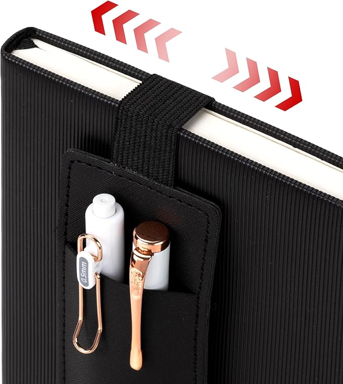 Lined Journal Notebook for Work, A5 Leather Notebook with Pen Sleeve, 100GSM/160 Pages Thick Paper, Daily Journals for Writing, School, Note Taking, Business, Travel, College Ruled