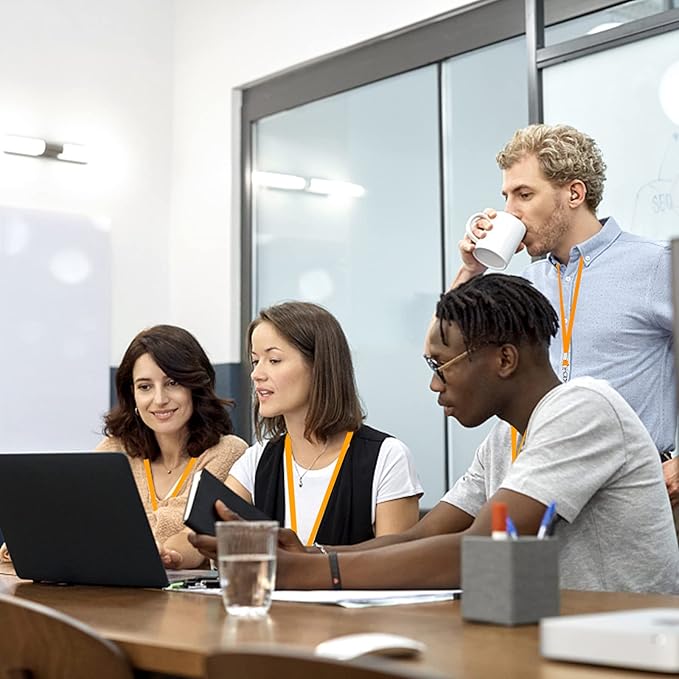 Orange Lanyards Bulk 50 packs Lanyards for ID Badges,Lanyards with Swivel Hook Clips for Name Tag Lanyard ID Holder