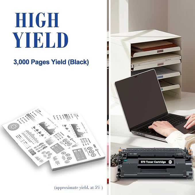 070 Toner Cartridge 070 Black Toner Cartridge Compatible Replacement for Canon 070 imageCLASS MF465dw MF462dw LBP247dw LBP247dw Printer-2Pack