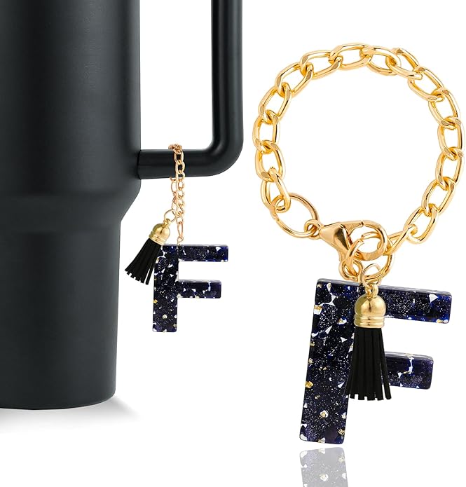 Letter Charm Accessories for Stanley Cup 1 PCS Cute Initial Keychain Handle Charm for Stanley Tumbler for Women