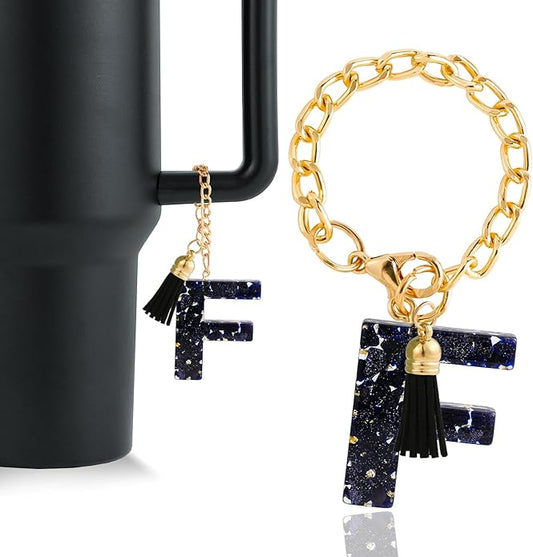 Letter Charm Accessories for Stanley Cup 1 PCS Cute Initial Keychain Handle Charm for Stanley Tumbler for Women