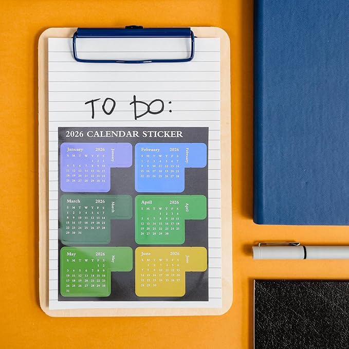 NUOBESTY 2026 Calendar Stickers Monthly Index Tabs Planner Adhesive Divider 1-12 Month Labels Page Marker Weekly Planner Stickers Adhesive Notepad Indexes Sticker for Planners Notebook