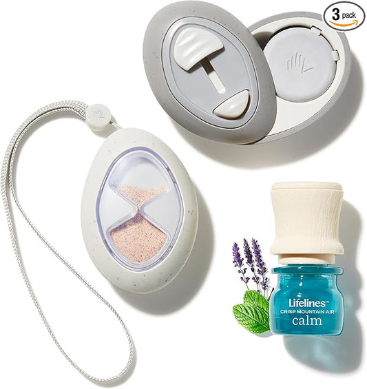 Lifelines Scent-Infused Grounding Stones, 2-Pack, Gravity Pack - Portable Fidgets for Adults with Essential Oil Blend & Diffusion Stones for Sensory Immersion - Calming Waterless Passive Diffuser